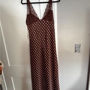 Marshalls Brown Polka Dot Maxi Dress